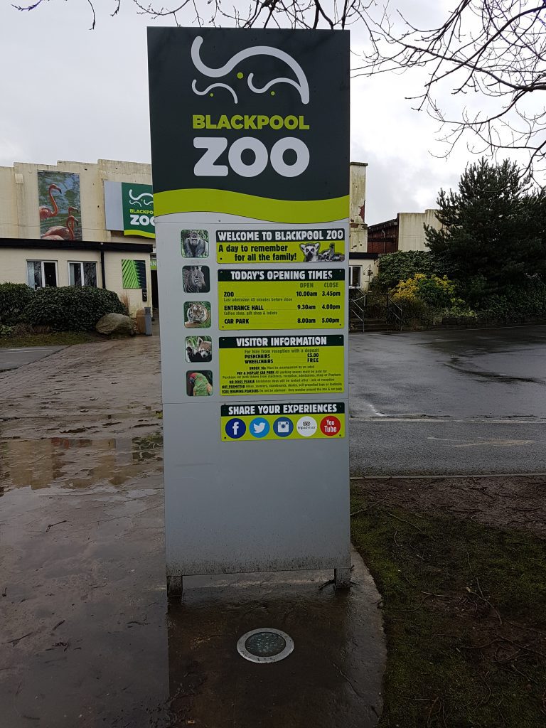 Blackpool Zoo sign